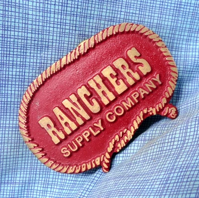 Ranchers Supply Co Promo Hebilla de Cinturón LE # 34 Lamar Colorado De Colección Años 80 Latón. GMP345 Foto 1 de 4