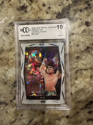 2024 Leaf Metal Legends Crystal White MJF WWF WWE BCCG 10 Limited #’d 1/3 - Image 1 of 3