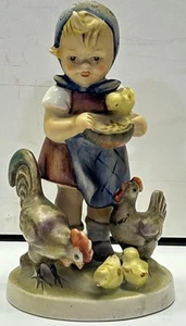 HUMMEL "Feeding Time" #199/0 TMK 1 &2 incised Crown & Full Bee W.Goebel REPAIRED - Picture 1 of 10