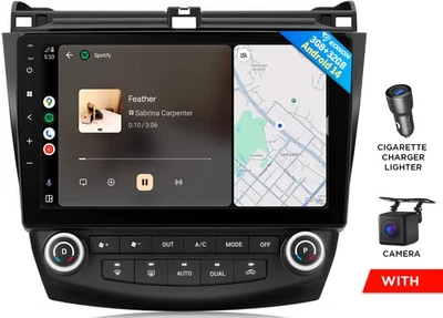 For Honda Accord 2003-2007 10.1" IPS CarPlay Android 14 Car Stereo Radio GPS CAM - Image 1 of 4