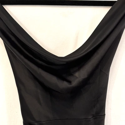 ABS Black Maxi Dress Sz 6 Sleeveless Casual Soft Stretch Sexy Minimal Lagenlook - Image 1 of 4