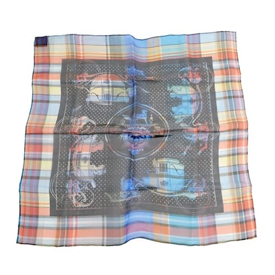 Bufanda de seda Hermès Carre 55 Madras Ex Libris multicolor usada - Imagen 1 de 4