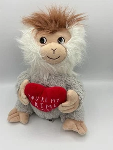 Monkey with Heart 'You're My Prime Mate' Soft Plush Toy Valentine Anniversary - Picture 1 of 7
