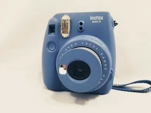Fujifilm Instax Mini 9 Blue w Polkadot Hand Strap 10 Photos Remaining - Picture 1 of 8