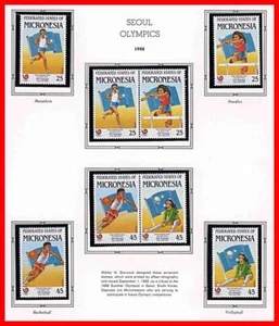 MICRONESIA 1988 KOREA / SEOUL OLYMPICS mnh BASKETBALL, VOLLEYBALL, SPORTS - Picture 1 of 1