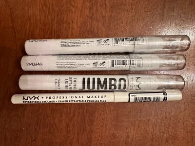 4 NEW SEALED NYX JUMBO EYE PENCILS 3 shadow 1 eyeliner cottage cheese full size - Image 1 of 3
