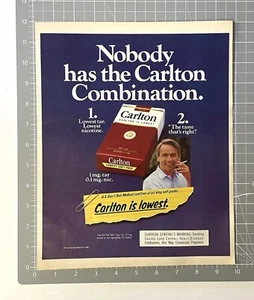 Vintage Carlton Cigarettes 1990 Print Ad Original 90’s Tobacco Advertisement  - Picture 1 of 1