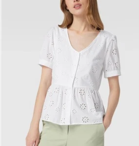 TOM TAILOR Shirt SALE Bluse Blusenshirt Oberteil mit Lochstickerei Gr. S - Bild 1 von 1
