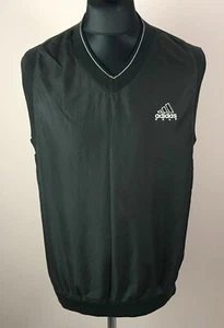 Chaleco cortavientos vintage Adidas GOLF para hombre talla M negro sin mangas jersey malla - Imagen 1 de 12