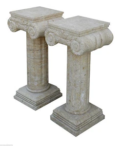 Colonna in Travertino e Marmo stile Classico Aniques Old Travertine Column Table - Picture 1 of 1