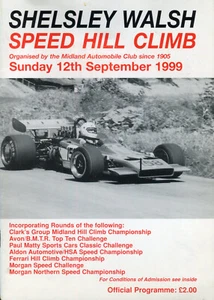 Shelsley Walsh Hill Climb 12 de septiembre de 1999 programa original - Imagen 1 de 1