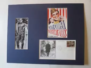 Gary Cooper nei panni del Sergente York e primo giorno Copertina del proprio francobollo - Foto 1 di 2