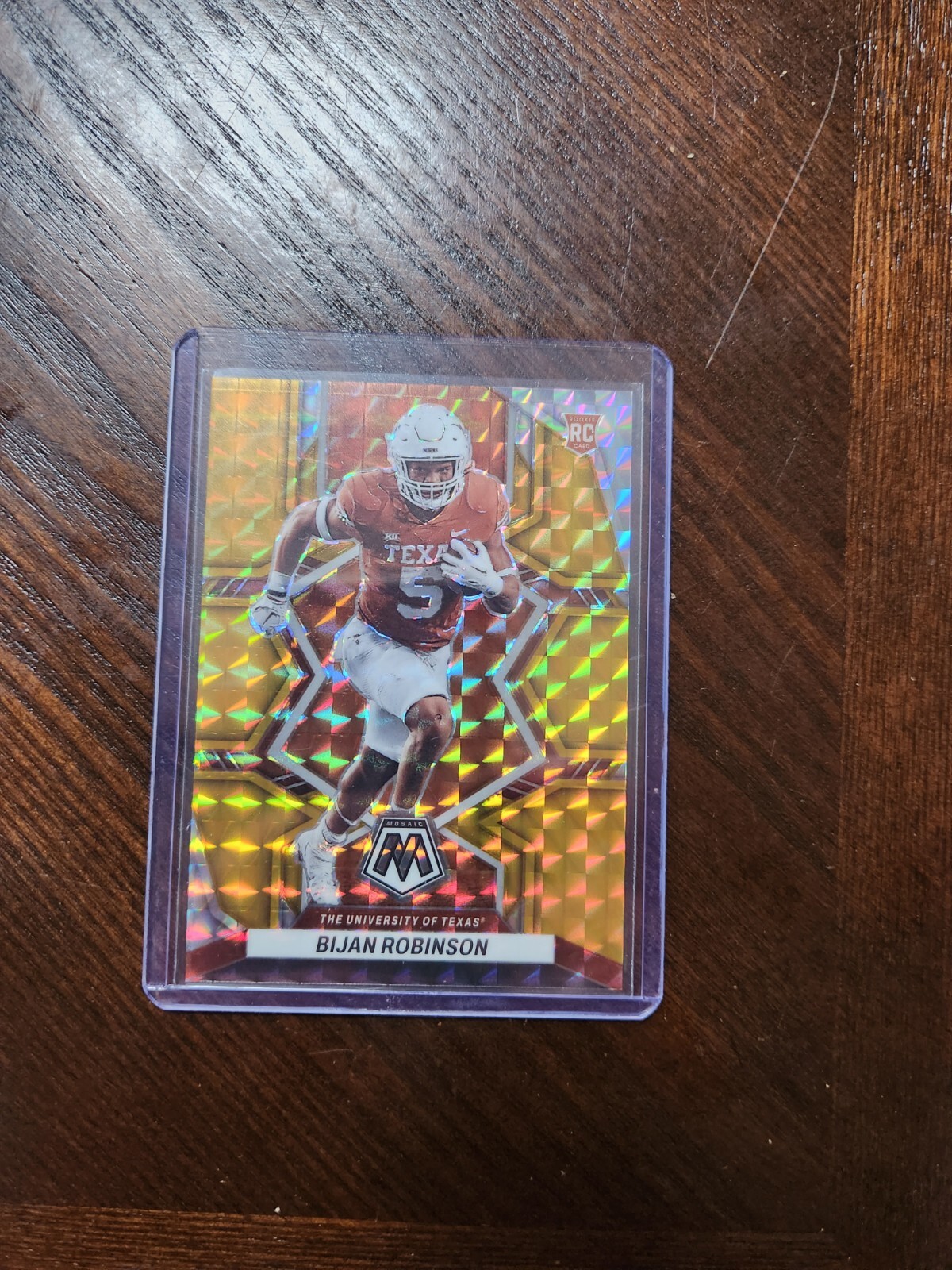 2023 Panini Mosaic Draft Picks Bijan Robinson # 7 Gold Mosaic Prizm 05/10 SP