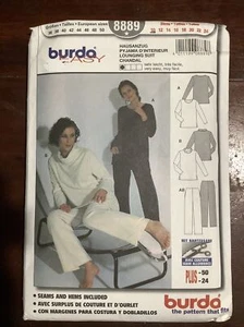 Pijama BURDA Easy Misses Traje de descanso Pantalones Top Patrón 8889 Talla 10 - Imagen 1 de 4