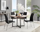 Adley Brown Wood Storage Dining Table and 4 Isco Silver Leg Chairs Furniture Set