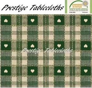 Mantel de vinilo PVC Green Heart Check - TODOS LOS TAMAÑOS - Código: C57-2 - Imagen 1 de 1