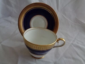 Aynsley Buckingham Cobalt Blue Gold Encrusted 8216 Cup And Saucer - Picture 1 of 3