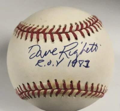 Dave Righetti autographed official American League Baseball Yankees ROY 81 BAS - Image 1 of 4