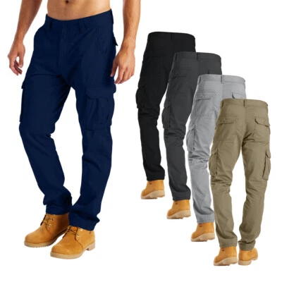 Herren Cargohose Baumwolle Regular Classic Fit Mid Waist Workwear Funktionshose - Bild 1 von 4