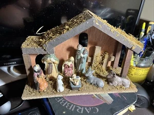 Presepe Vintage, Reshe, Maria, Giuseppe, Gesù Bambino, 5 Figure Natale - Foto 1 di 1