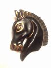 Vintage TROJAN HORSE BROOCH E Norton Jewelry CERAMIC RARE Hand Painted