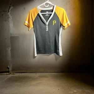 MLB Pittsburgh Pirates kurzärmliges Damenshirt mit V-Ausschnitt Large - Bild 1 von 4