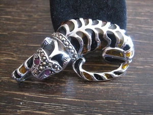 herrliche Tiger Katze Brosche Anhänger schwarz gelb emailliert 925er Silber NEU - Picture 1 of 4