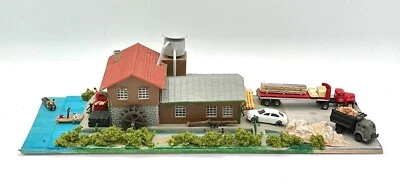 ModelPower N Scale Custom 2-Story Riverside Lumber Mill Diorama - Image 1 of 4