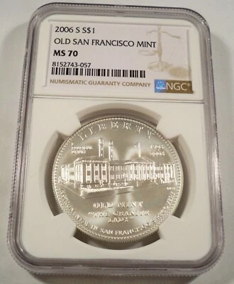 2006-S NGC MS70 SILVER DOLLAR SAN FRANCISCO MINT COMMEMORATIVE MS 70 S$1 - Image 1 of 4