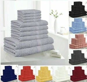 10 Piece Bathroom Bath TOWELS EGYPTIAN Style Cotton  Sets Face Hand Sheets Soft - Picture 1 of 16