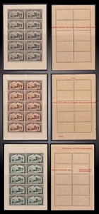 1935 BELGIUM SEMI POSTAL STAGECOACH ON SHEET'S OF 10 SCT. B116-B168 MI.402-404 - Picture 1 of 1
