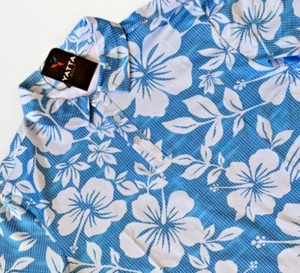 Yatta Golf Polo Shirt Wicking Short Sleeve Collared Blue White Men's XL X-Large - Picture 1 of 4