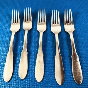 Georg Jensen MITRA Posate Inox Danimarca Lucide FORCHETTE DA PRANZO - Lotto di 5 - Foto 1 di 5