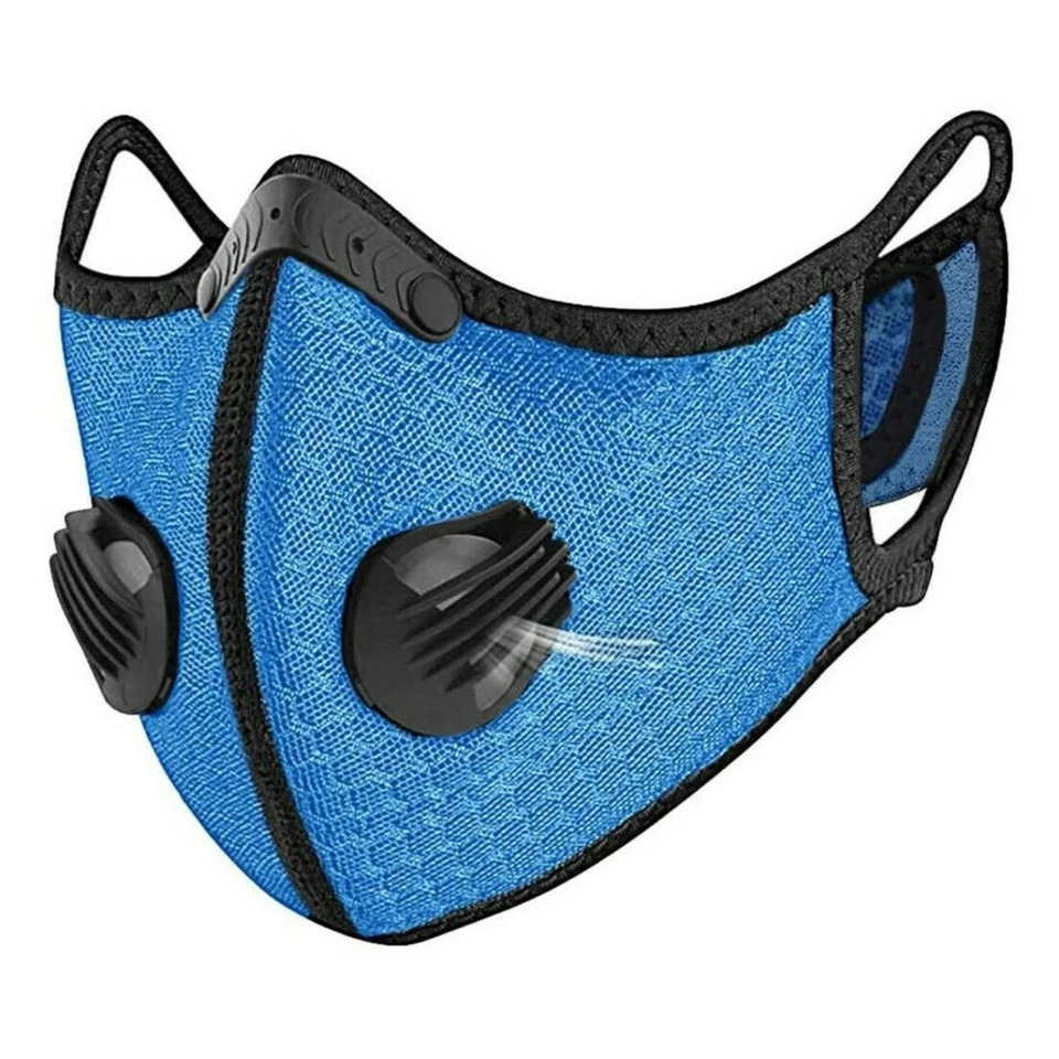 Cycling Sport Face Mask With Active Carbon Filter Breathing Valves Washable - Image 1 of 1