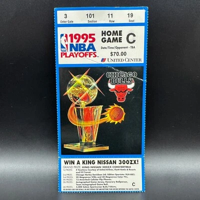1995 NBA PLAYOFFS BULLS VS MAGIC GM 3 TICKET STUB MICHAEL JORDAN WEARS #23 40 PT - Image 1 of 2