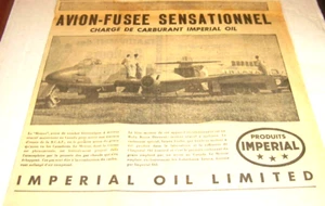 1945 IMPERIAL OIL GAS FOR THE METEOR ROCKET-PLANE ORIGINAL AD IN FRENCH - Picture 1 of 1