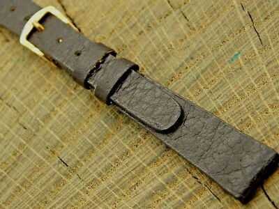 Bulova Vintage NOS Unused Brown Leather Watch Band Gold Tone Buckle 12mm Ladies - Image 1 of 4