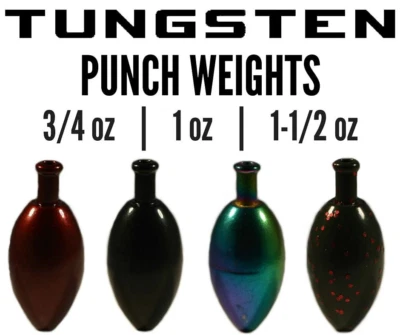 Tungsten Punch Weights 1/2 oz | 3/4 oz | 1 oz | 1-1/2 oz - 4 COLORS Available - Image 1 of 4