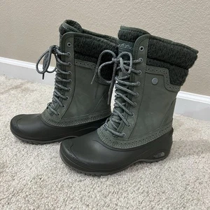 The North Face Women Shellista II Dachund Green Mid Winter Boots Size 5.5 - Picture 1 of 24