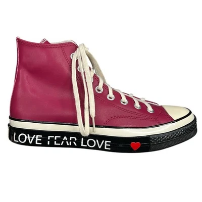 Zapatillas Converse Chuck Taylor 70 Hi Cuero Rojo Fear Love Talla US 9.5 Foto 1 de 4