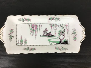 VINTAGE Art Deco Standard China Pink Pagoda Sandwich Tray Plate - Picture 1 of 7
