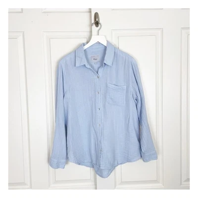 Rails Womens Ellis Bluebell Pucker Organic Cotton Long Sleeve Shirt Sz L - Image 1 of 4