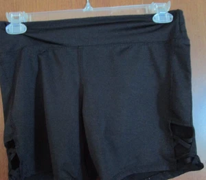 By Take A walk Black Sport Shorts Large Polyester Lycra Waist 29 Side 13.5 in - Picture 1 of 5