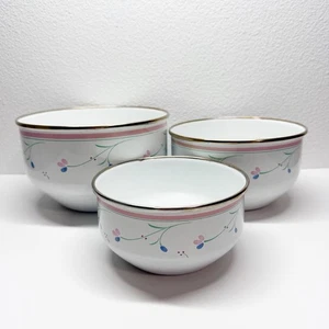 Vintage Rammaru Nordic Wind Floral Emaille Metall Satzschalen - Bild 1 von 12