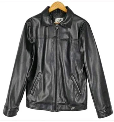 CHAQUETA HOMBRE A COLLEZIONI CUERO NEGRO CREMALLERA COMPLETA TALLA MEDIANA Foto 1 de 4