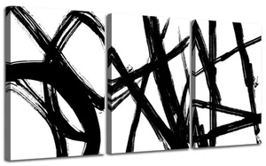 Black and White Abstract Canvas Prints Wall Art Decor Black & White Graffiti ... - Picture 1 of 6