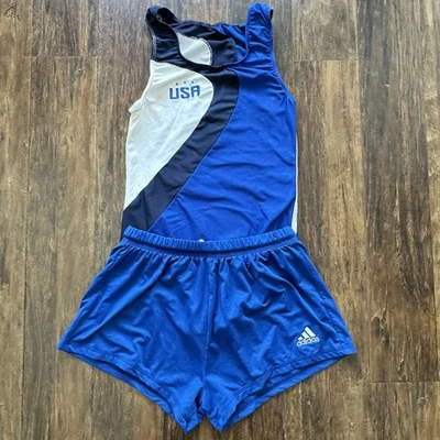Adidas Equipo Nacional de EE. UU. Uniforme de Gimnasia Leotardo SINGLET Hombre’s Grande Foto 1 de 4