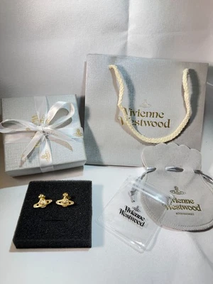 Pendientes Vivienne Westwood Oro Mini Bajor Relieve Nuevos Con Todo Embalaje Foto 1 de 4