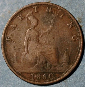 Great Britain Farthing 1860 Victoria KM# 747.1 - Picture 1 of 2