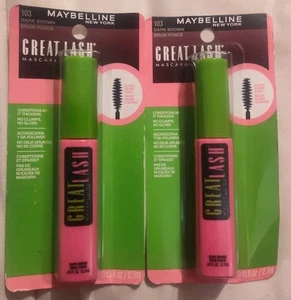 2 PACK Maybelline Great Lash Mascara Dark Brown 103 ~ NEW SEALED ~ FREE SHIPPING - Picture 1 of 1